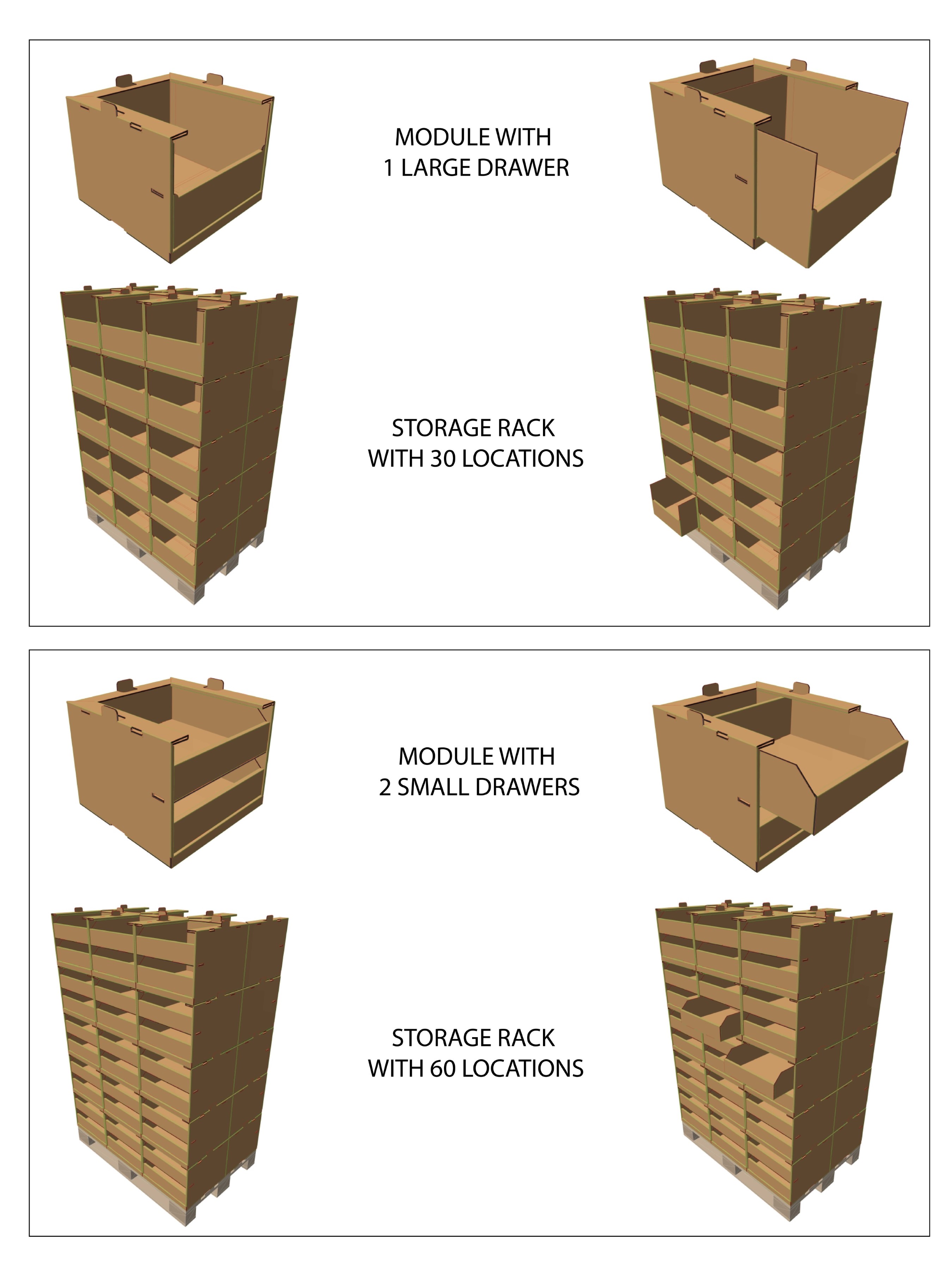 WorldStar Winner Modular corrugated cardboard rack